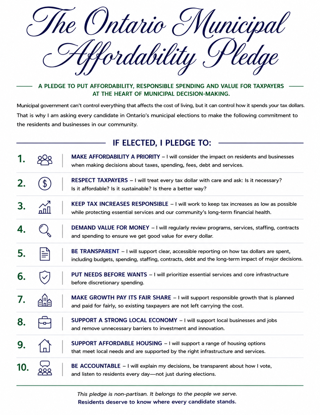 The Ontario Municipal Affordability Pledge