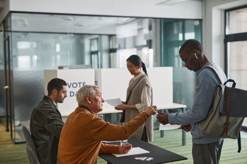 Voting day in Burlington